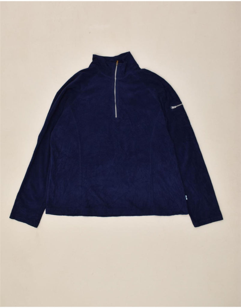 L.L.BEAN Mens Zip Neck Fleece Jumper Large Navy Blue Polyester | Vintage L.L.Bean | Thrift | Second-Hand L.L.Bean | Used Clothing | Messina Hembry 