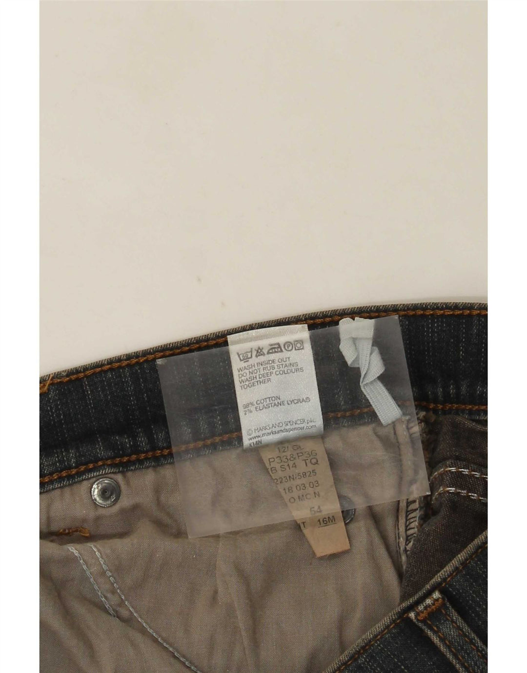 Marks & Spencer Womens Bootcut Jeans UK 16 Large W32 L31 Blue Cotton