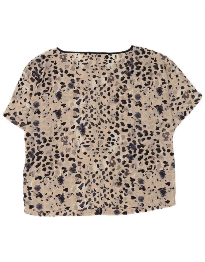 Marks & Spencer Womens Oversized Blouse Top UK 10 Small Beige Flecked