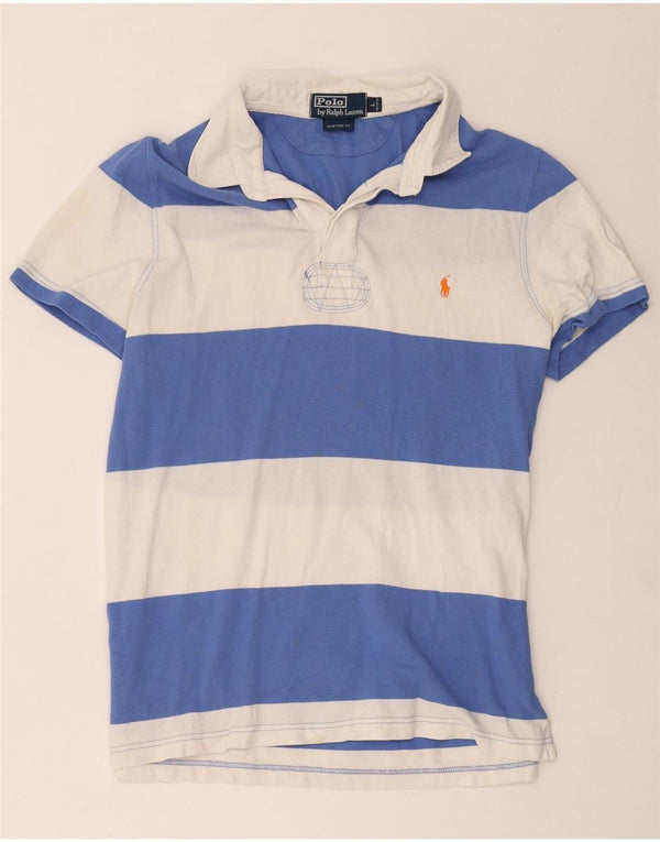 Polo Ralph Lauren Mens Custom Fit Polo Shirt Large Blue Striped Cotton