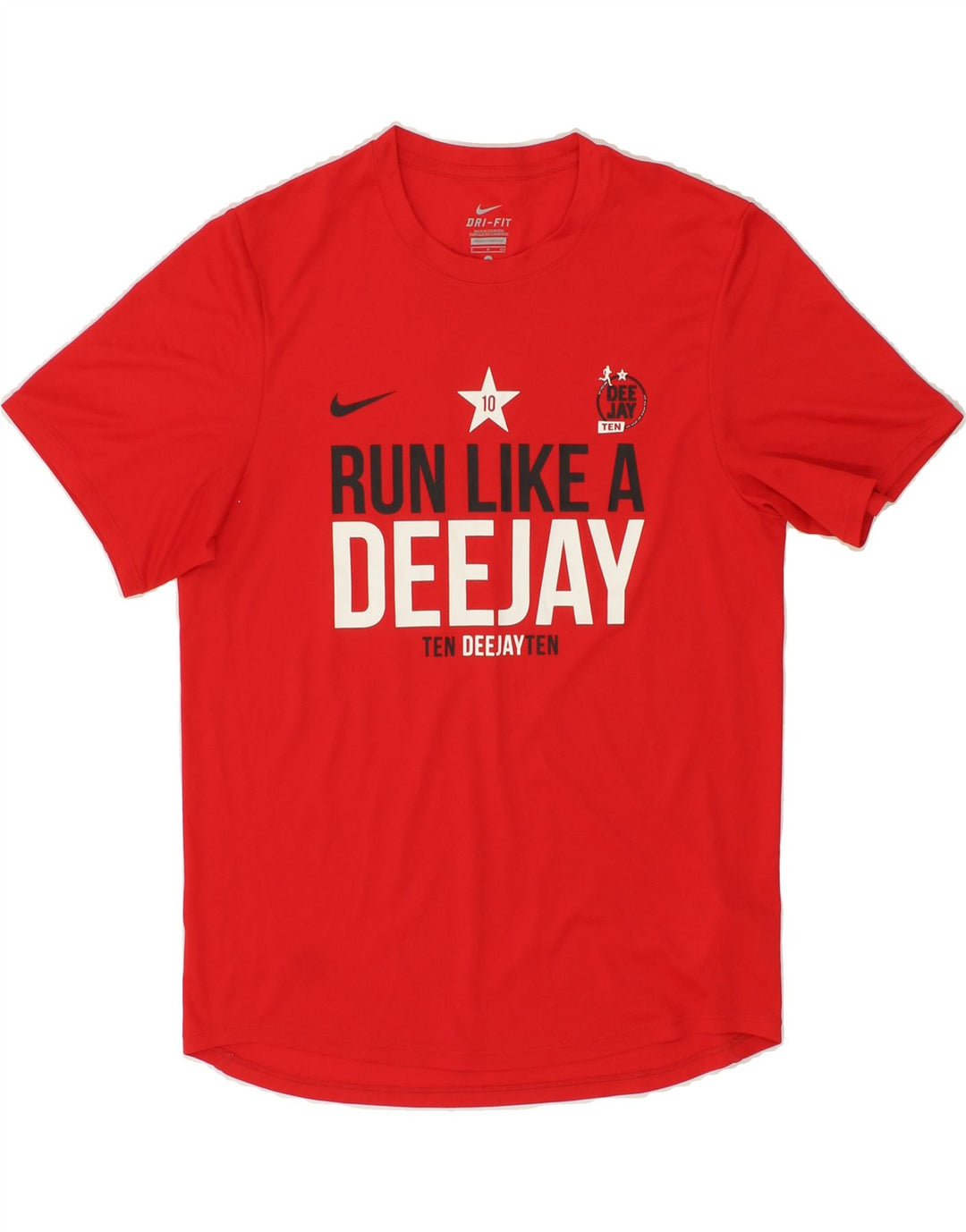 NIKE Mens Dri Fit Running Graphic T-Shirt Top Small Red Polyester Vintage Nike and Second-Hand Nike from Messina Hembry 