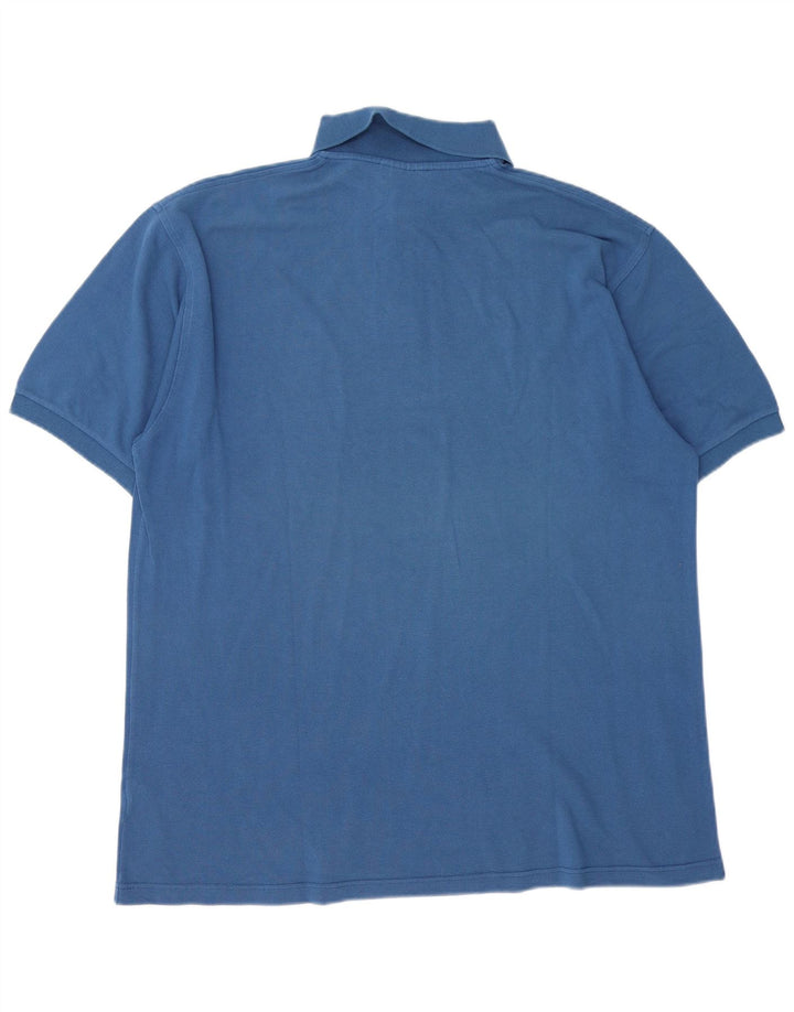 TRUSSARDI Mens Polo Shirt XL Blue Cotton