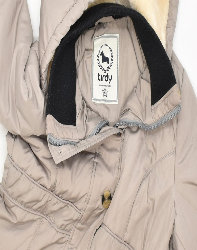 VINTAGE Womens Hooded Padded Jacket UK 18 XL Beige | Vintage | Thrift | Second-Hand | Used Clothing | Messina Hembry 