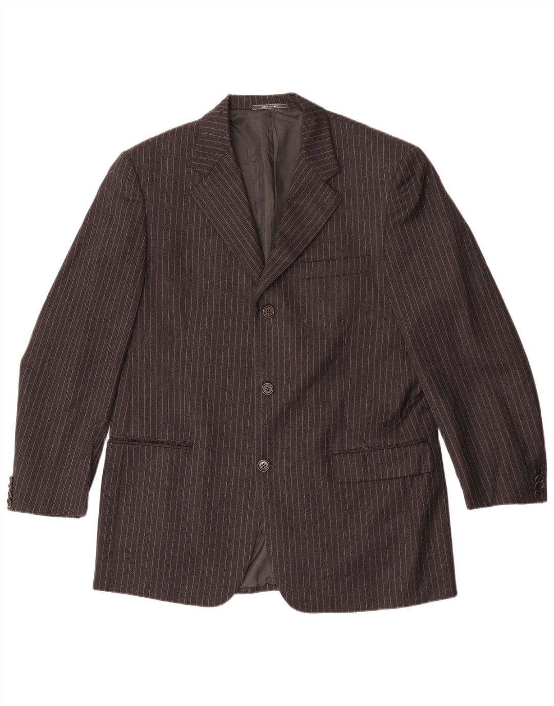 Cerruti 1881 Mens 3 Button Blazer Jacket IT 52 XL Grey Striped Wool