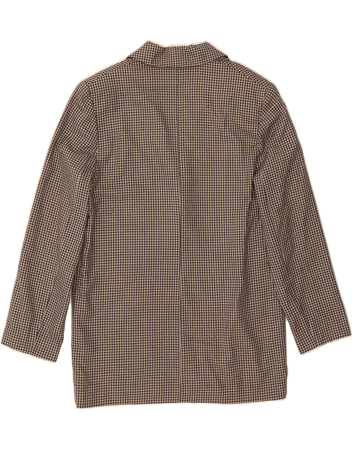 VINTAGE Womens 2 Button Blazer Jacket UK 14 Large Brown Check Vintage Vintage and Second-Hand Vintage from Messina Hembry 