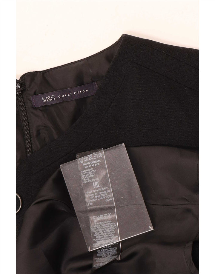 Marks & Spencer Womens Sheath Dress UK 14 Medium Black Polyester