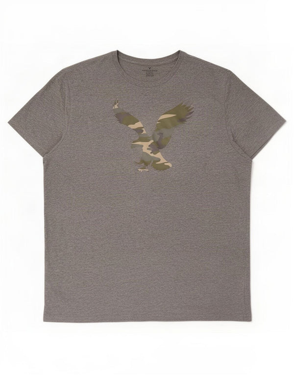 American Eagle Mens Graphic T-Shirt Top 2XL Grey Cotton