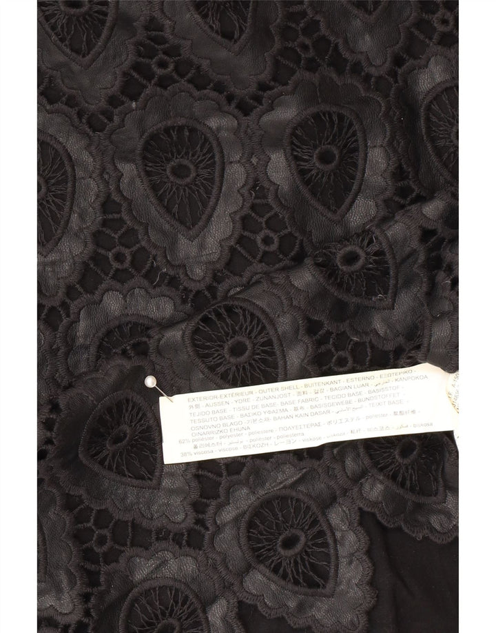 Zara Womens Mini Skirt Large W30 Black Geometric Polyester