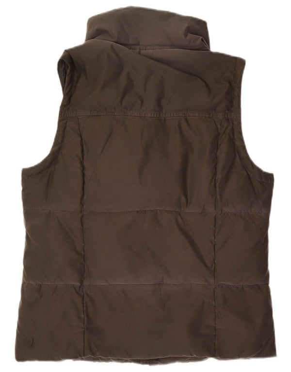 Abercrombie & Fitch Womens Padded Gilet UK 14 Large Khaki Polyester
