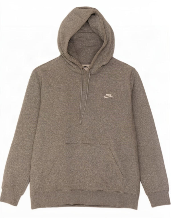 Nike Mens Hoodie Jumper Large Grey Flecked Cotton