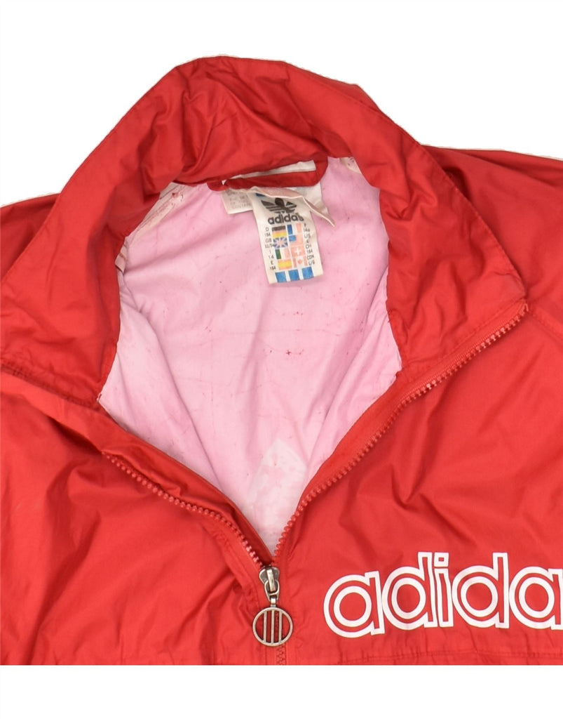 ADIDAS Boys Graphic Rain Jacket 13-14 Years Red Vintage Adidas and Second-Hand Adidas from Messina Hembry 