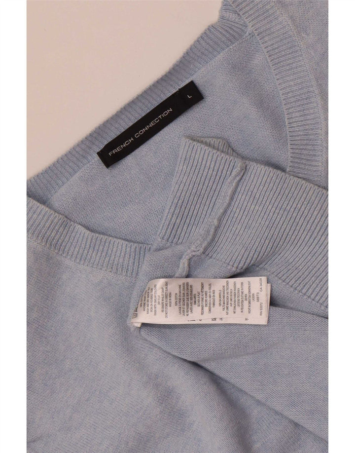 French Connection Mens Crew Neck Jumper Sweater Large Blue Cotton