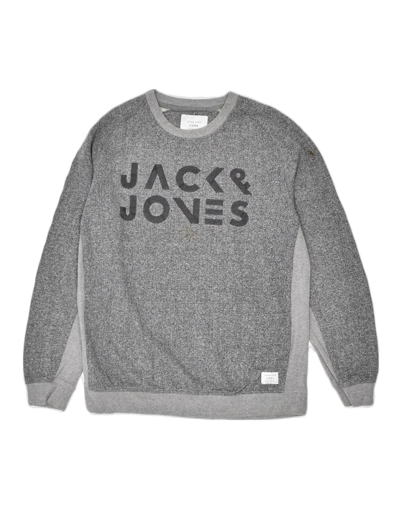 JACK & JONES Mens Graphic Sweatshirt Jumper XL Grey Cotton Classic | Vintage | Thrift | Second-Hand | Used Clothing | Messina Hembry 