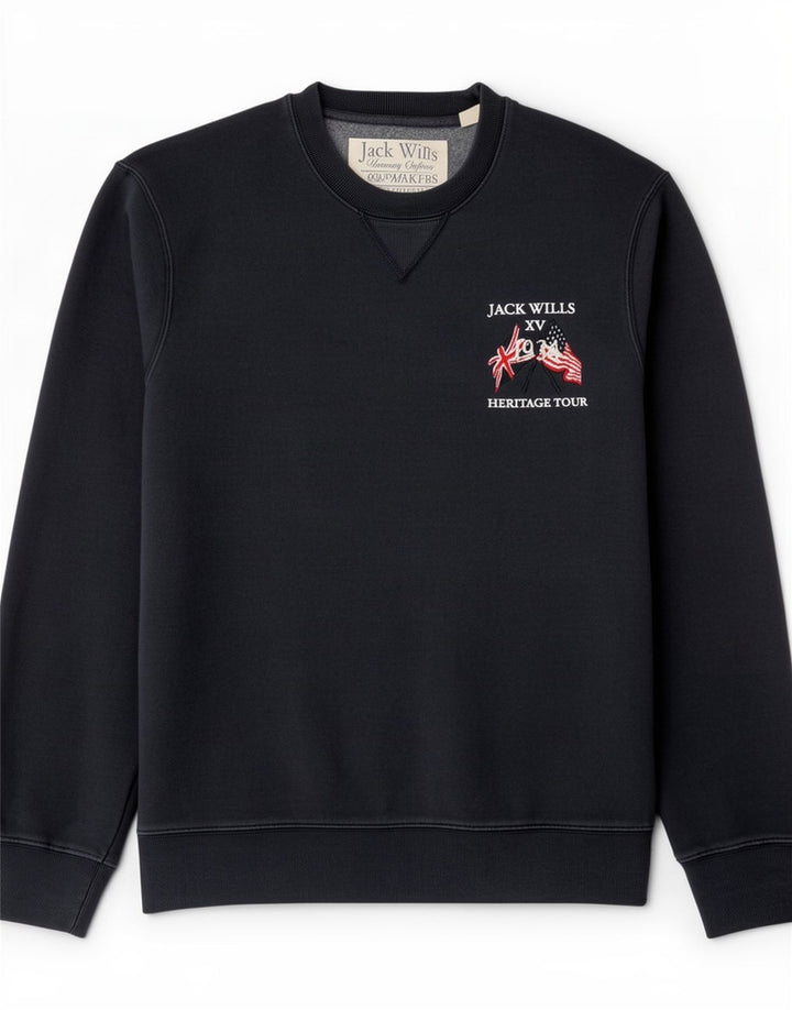 Jack Wills Mens Graphic Sweatshirt Jumper Medium Navy Blue Cotton