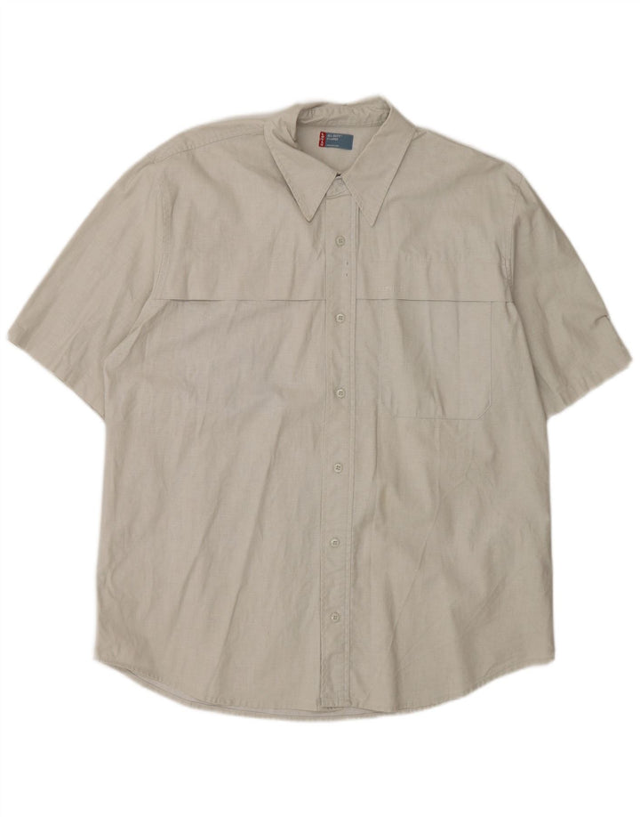 LEVI'S Mens Short Sleeve Shirt XL Grey Linen