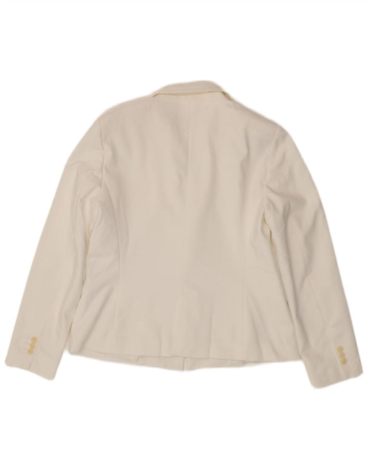 ZARA Womens 1 Button Blazer Jacket UK 18 XL White Polyester