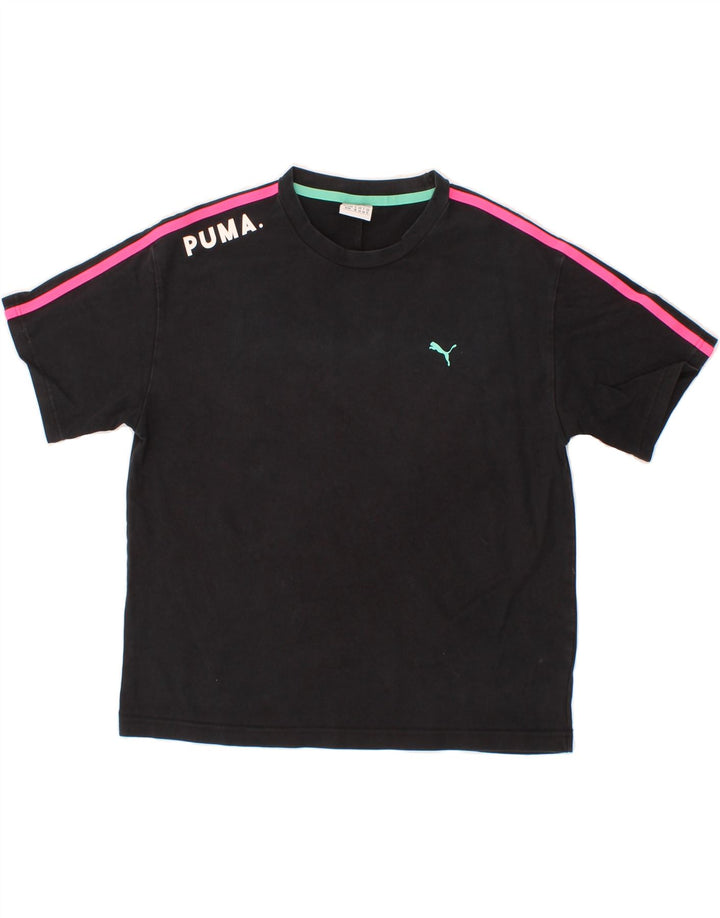 PUMA Womens Graphic T-Shirt Top UK 12 Medium Black Vintage Puma and Second-Hand Puma from Messina Hembry 