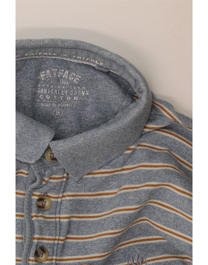 Fat Face Mens Polo Shirt Medium Blue Striped Cotton