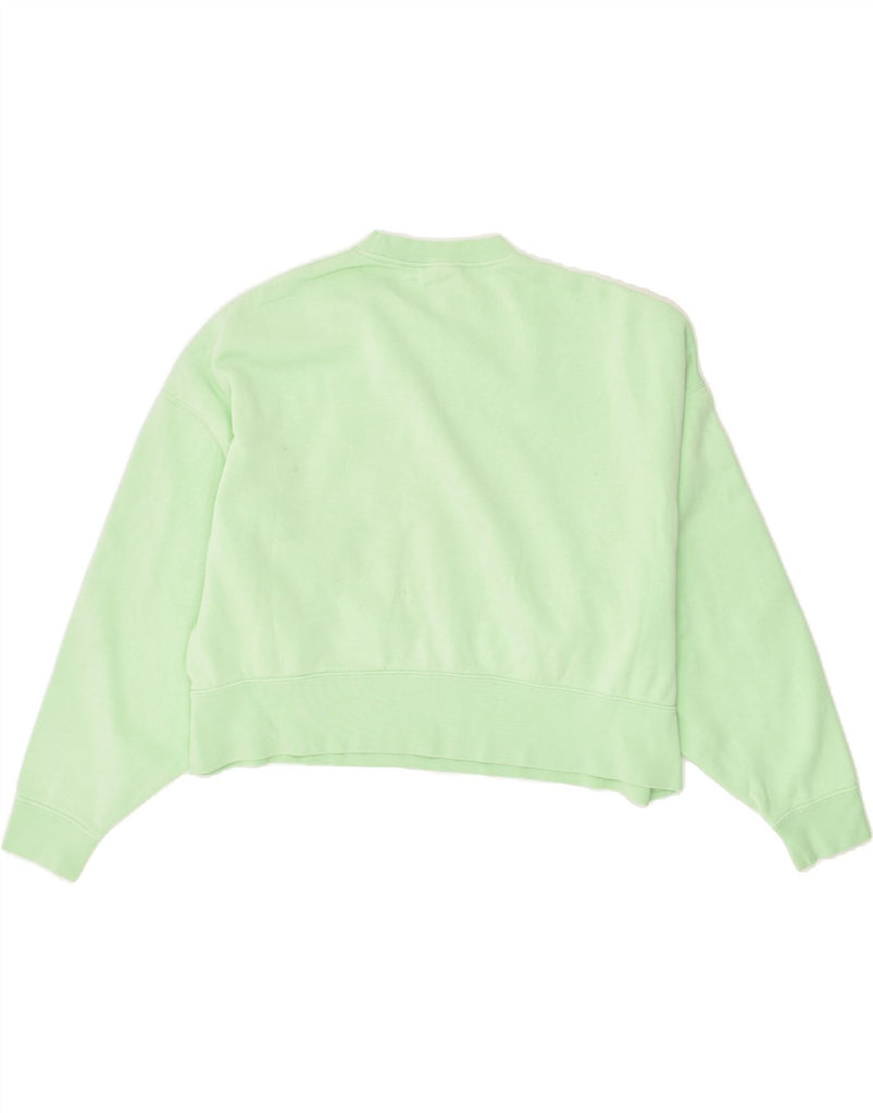 NIKE Womens Oversized Crop Sweatshirt Jumper UK 10 Small Green Cotton Vintage Nike and Second-Hand Nike from Messina Hembry 