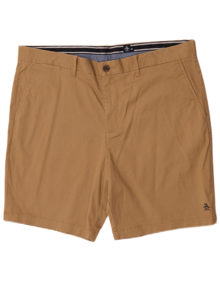 Penguin Mens Chino Shorts W38 XL Khaki Cotton