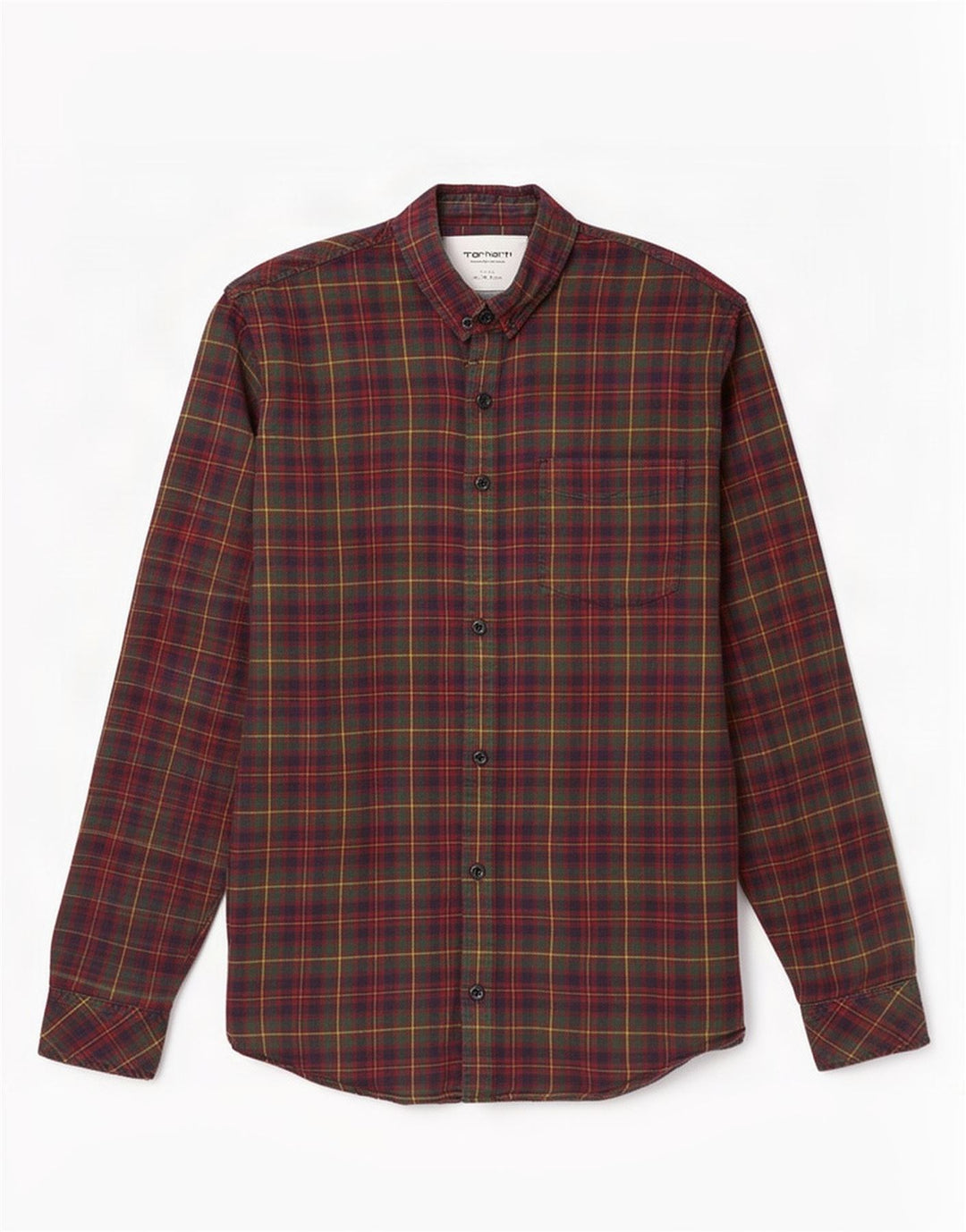 Carhartt Mens Flannel Shirt XL Green Check Cotton