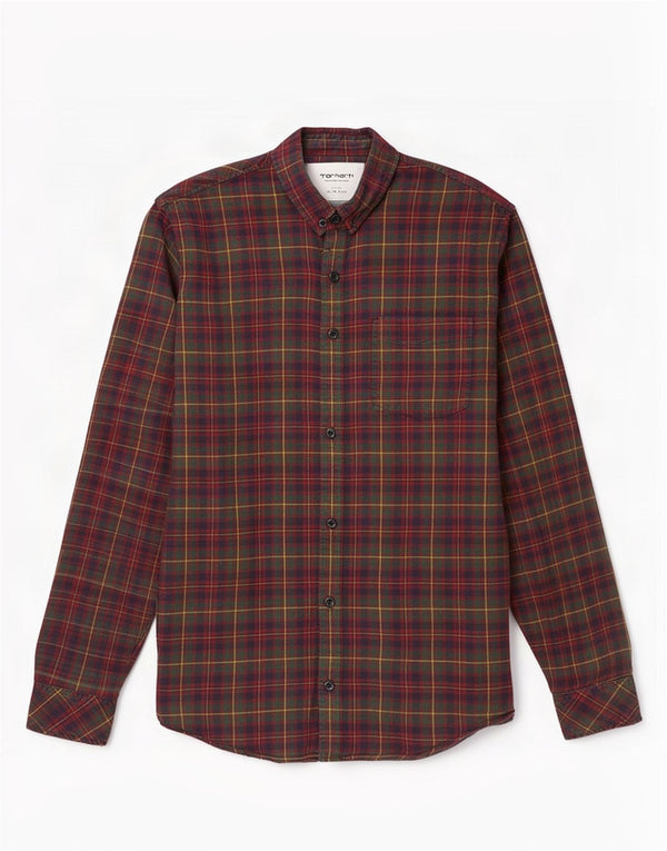 Carhartt Mens Flannel Shirt XL Green Check Cotton
