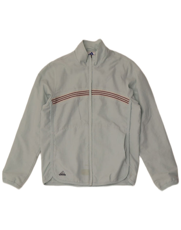 Adidas Boys Tracksuit Top Jacket 15-16 Years Green Striped Polyester