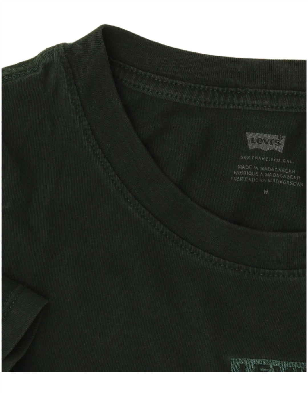 Levi's Womens Crop T-Shirt Top UK 14 Medium Green