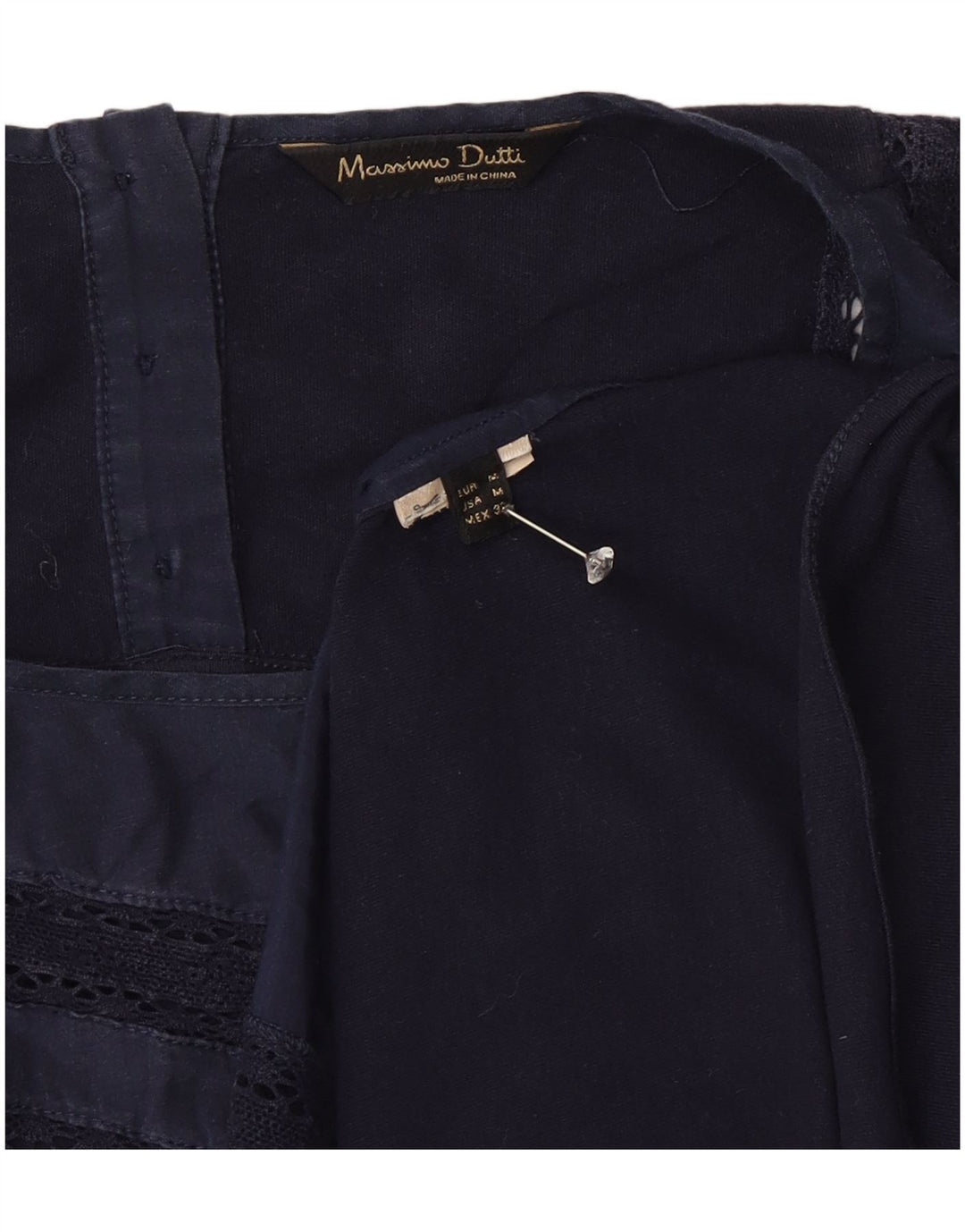 Massimo Dutti Womens Vest Top UK 12 Medium Navy Blue