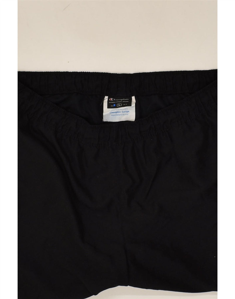 CHAMPION Mens Sport Shorts Large Black Polyester | Vintage Champion | Thrift | Second-Hand Champion | Used Clothing | Messina Hembry 