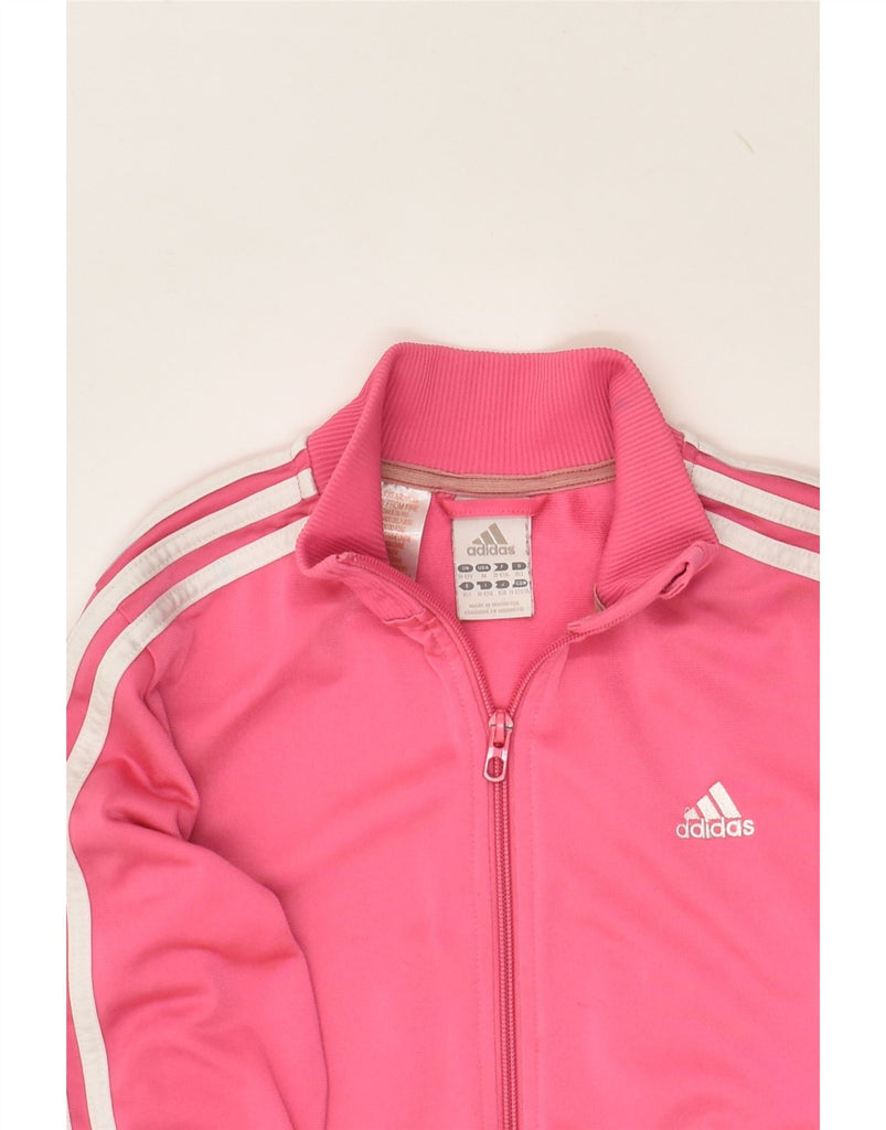 ADIDAS Girls Tracksuit Top Jacket 11-12 Years Pink Polyester | Vintage Adidas | Thrift | Second-Hand Adidas | Used Clothing | Messina Hembry 