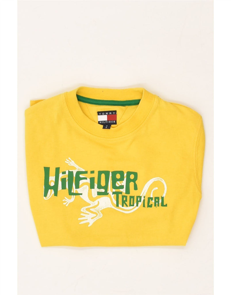 TOMMY HILFIGER Boys Graphic T-Shirt Top 3-4 Years Small  Yellow Cotton | Vintage Tommy Hilfiger | Thrift | Second-Hand Tommy Hilfiger | Used Clothing | Messina Hembry 