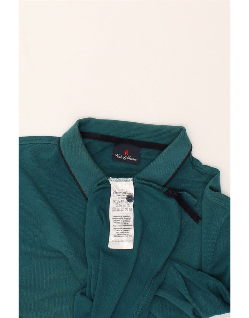 CONTE OF FLORENCE Mens Polo Shirt XL Green Cotton | Vintage Conte of Florence | Thrift | Second-Hand Conte of Florence | Used Clothing | Messina Hembry 