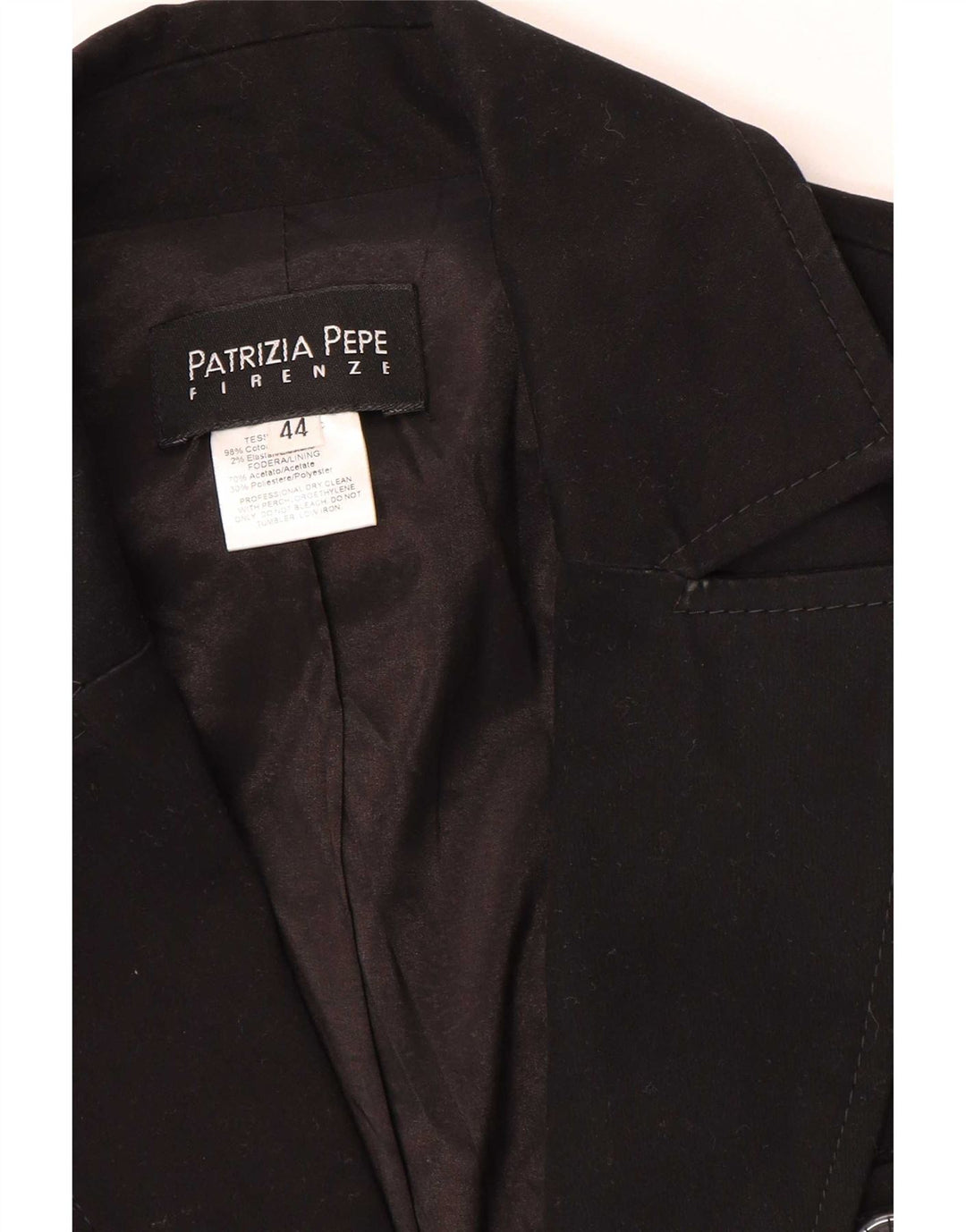 Patrizia Pepe Womens 2 Button Blazer Jacket IT 44 Medium Black Cotton