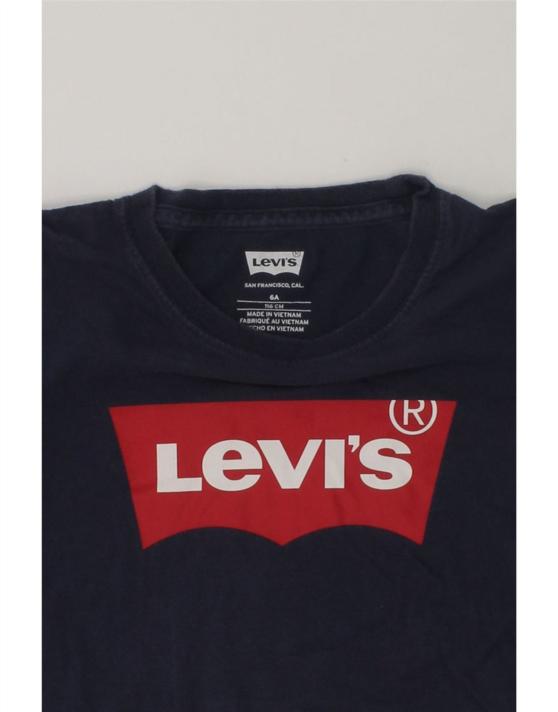 LEVI'S Boys Graphic T-Shirt Top 5-6 Years Navy Blue Cotton | Vintage Levi's | Thrift | Second-Hand Levi's | Used Clothing | Messina Hembry 