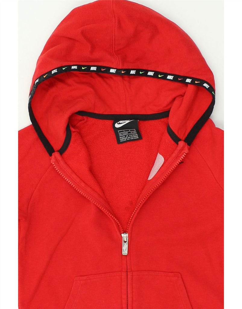 NIKE Boys Zip Hoodie Sweater 6-7 Years Large Red | Vintage Nike | Thrift | Second-Hand Nike | Used Clothing | Messina Hembry 