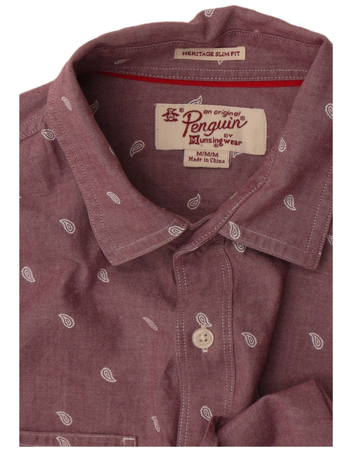Penguin Mens Slim Fit Shirt Medium Purple Paisley