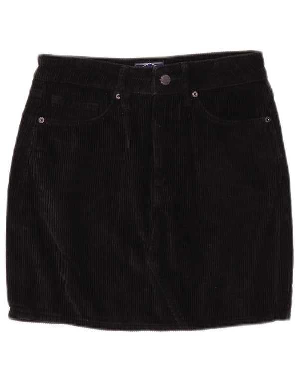 Superdry Womens Mini Corduroy Skirt W26 Small Black Cotton