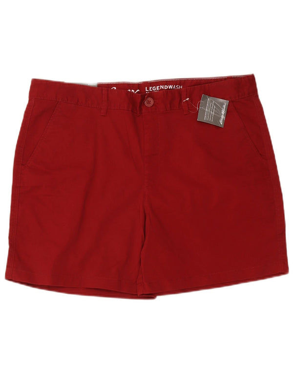 Eddie Bauer Womens Slightly Curvy Chino Shorts US 14 XL W38 Red Cotton