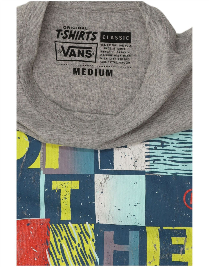 Vans Mens Graphic T-Shirt Top Medium Grey Cotton