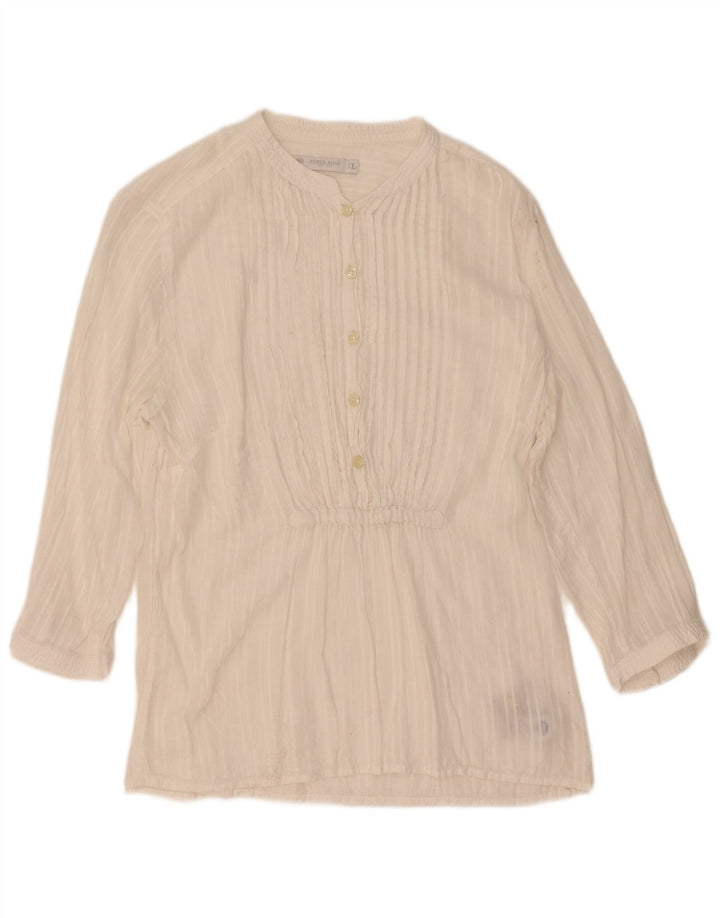 North Sails Womens 3/4 Sleeve Blouse Top UK 14 Large White Cotton