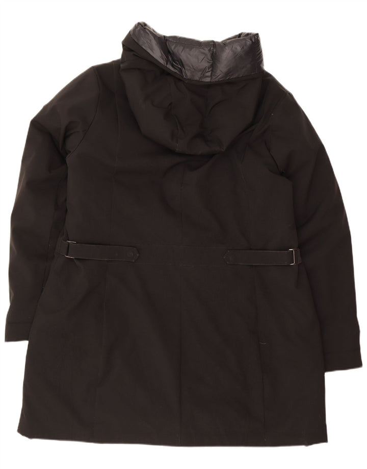 Canadian Womens Hooded Overcoat IT 54 3XL Black Polyester