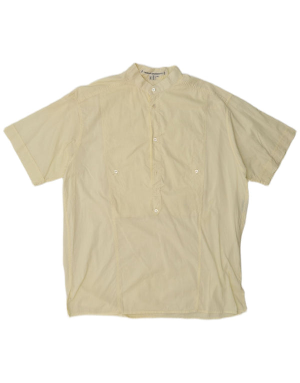 Umberto Ginocchietti Mens Short Sleeve Pullover Shirt IT 52 Large Yellow