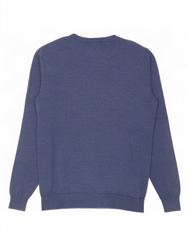 Petrol Industries Mens Crew Neck Jumper Sweater Medium Navy Blue Pinstripe