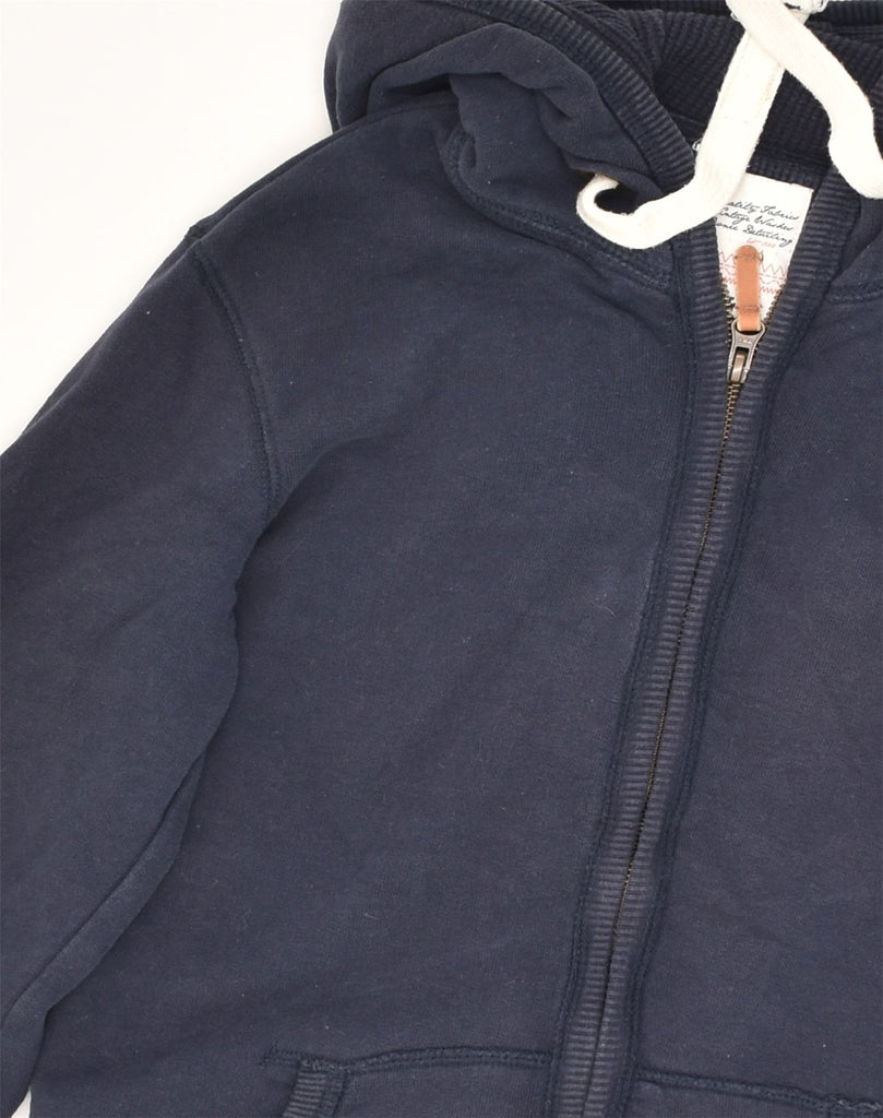 FAT FACE Womens Zip Hoodie Sweater UK 8 Small Navy Blue Cotton | Vintage Fat Face | Thrift | Second-Hand Fat Face | Used Clothing | Messina Hembry 