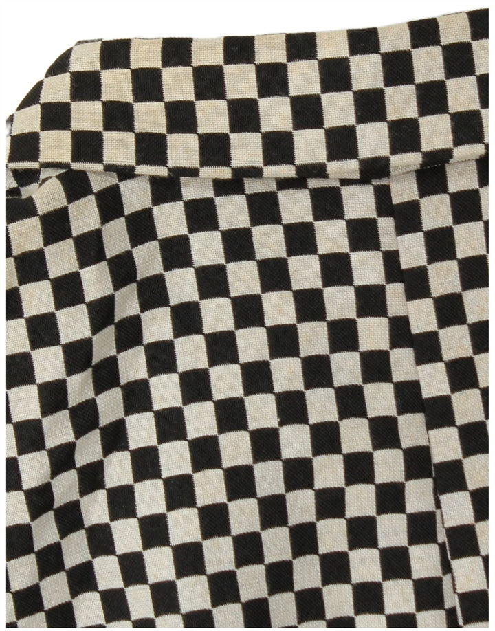 Zara Womens Crop Double Breasted Blazer Jacket UK 6 XS Black Geometric