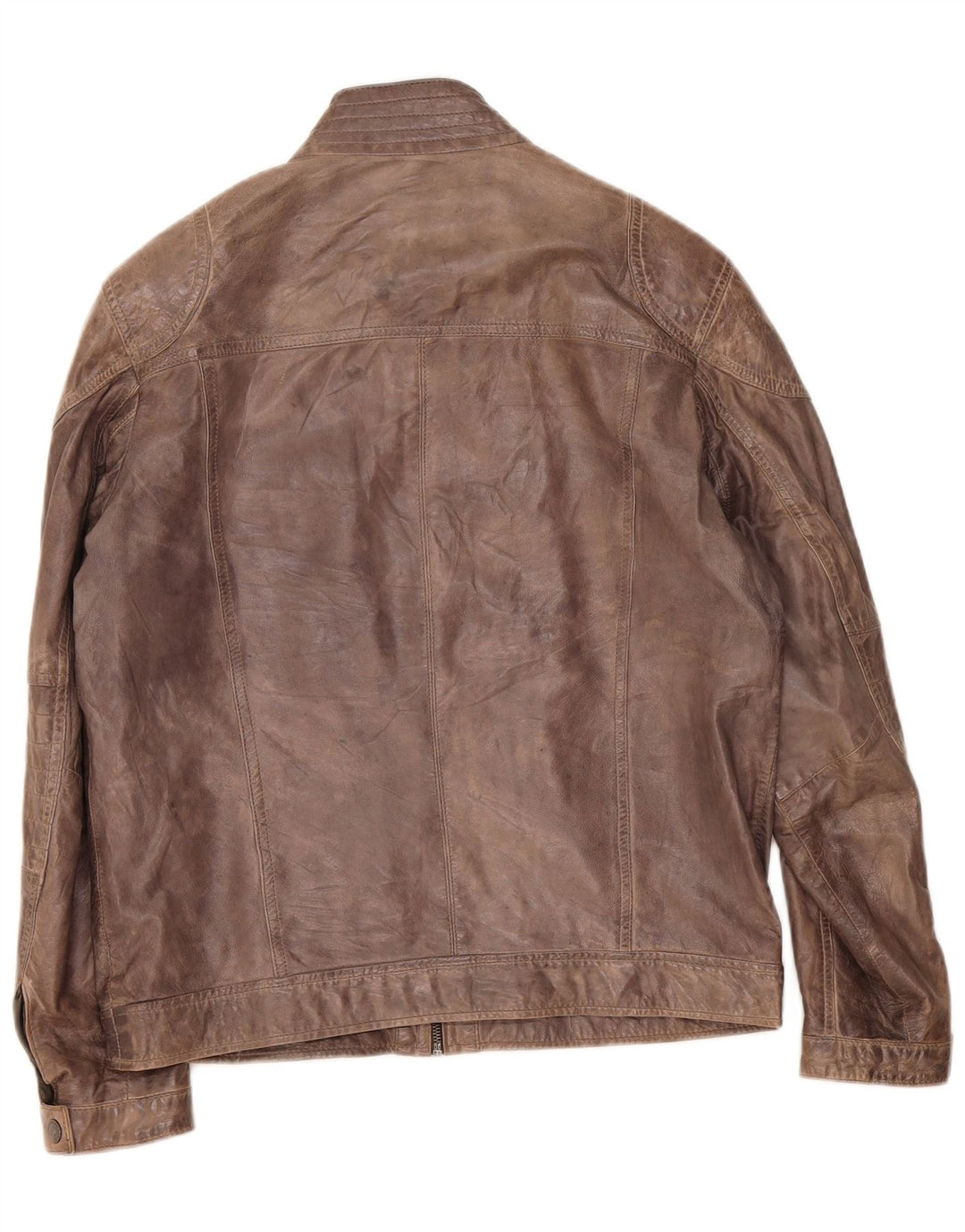 Engbers Mens Leather Jacket IT 48 Medium Grey
