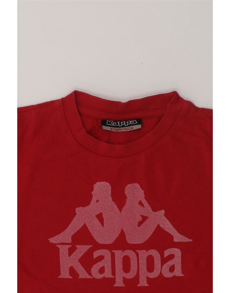 KAPPA Girls Graphic T-Shirt Top 5-6 Years Red Cotton | Vintage Kappa | Thrift | Second-Hand Kappa | Used Clothing | Messina Hembry 