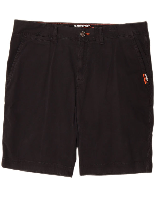 Superdry Mens Slim Chino Shorts W36 Large Black Cotton