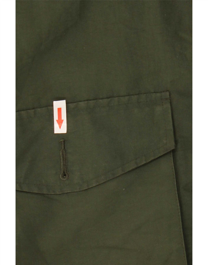 Fred Perry Mens Hooded Windbreaker Jacket UK 38 Medium Green Nylon